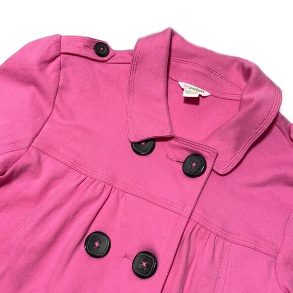 KC Parker Kids Bright Pink Double Breasted Retro Fit 3/4 Sleeve Jacket - Picture 2 of 3